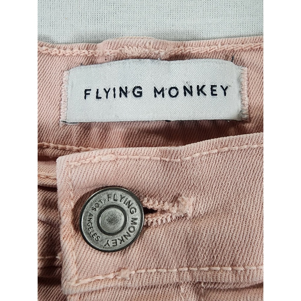 Flying Monkey Wide Leg Crop Women 27 High Rise Pink Tencel Blend Boho USA Made - Picture 5 of 7